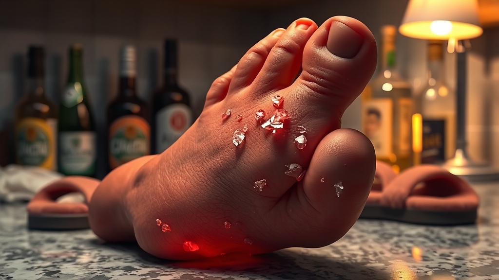 통풍 원인과 증상 (realistic 스타일)