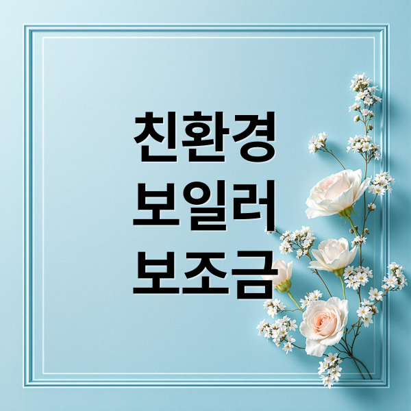친환경
보일러
보조금 (친환경 보일러 지원금)