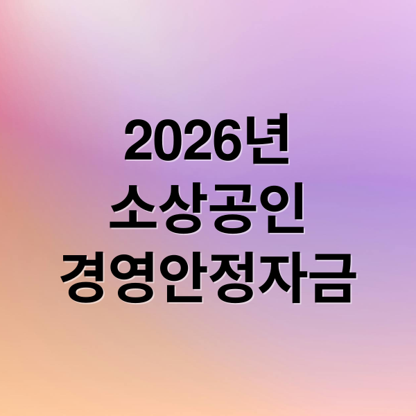 2026년
소상공인
경영안정자금 (소상공인 경영안정자금 바우처)