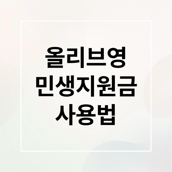 올리브영
민생지원금
사용법 (민생지원금 올리브영 매장 찾기)