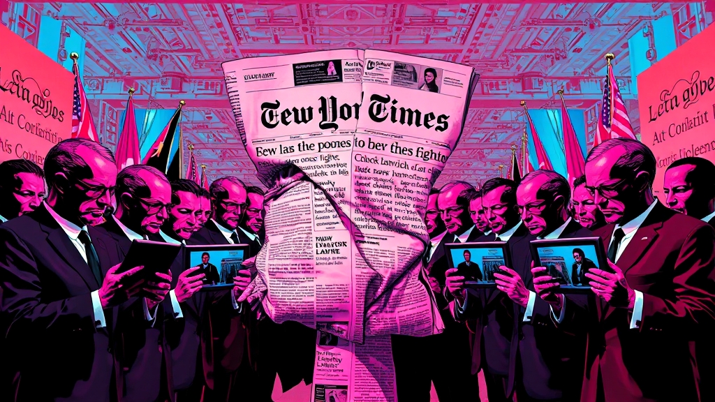 NYT, 소송 배경과 주요 내용은? (popart 스타일)
