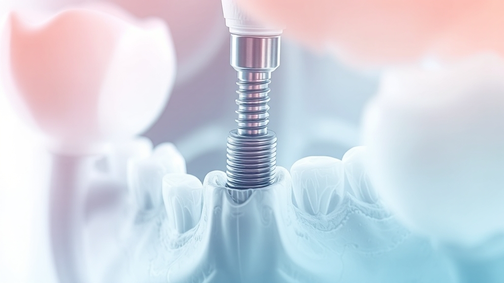 임플란트 시술 과정 및 비용 (watercolor 스타일)