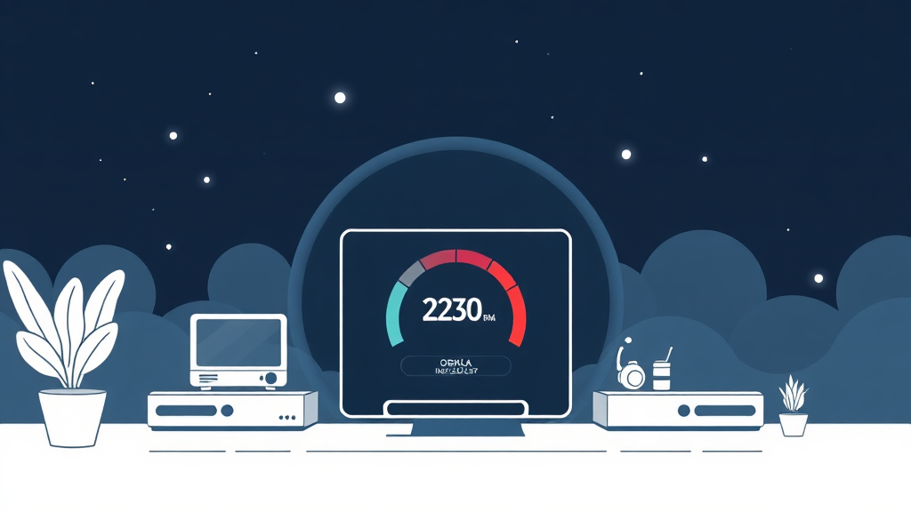 인터넷 속도 측정 및 최적화 (illustration 스타일)