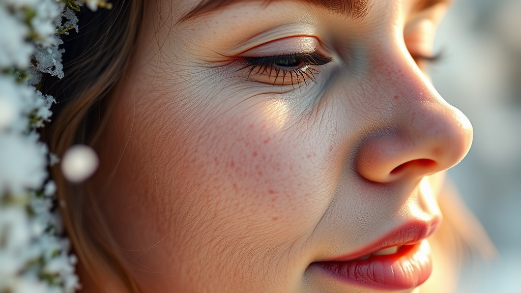 겨울철 피부 건조 원인 (realistic 스타일)