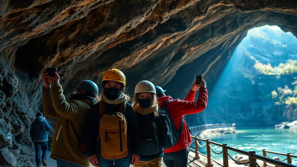 성류굴 관람 가이드: 입장료, 운영 시간 및 편의 시설 (realistic 스타일)