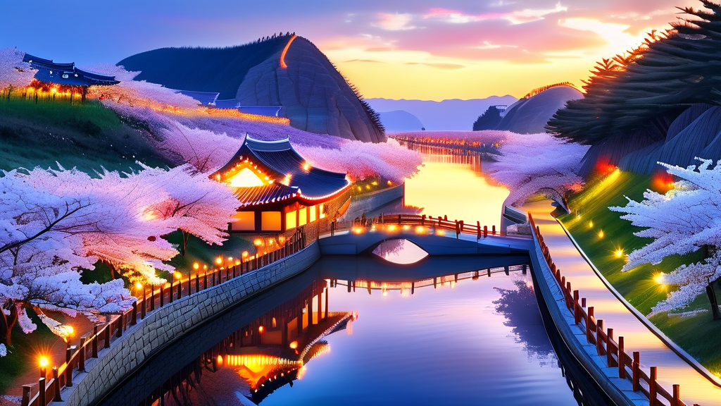 당진, 벚꽃과 함께하는 봄 축제 (realistic 스타일)