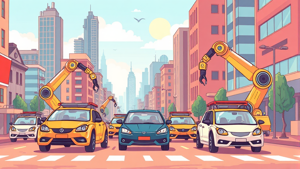 로봇 산업 발전이 가져올 변화와 기대 (cartoon 스타일)