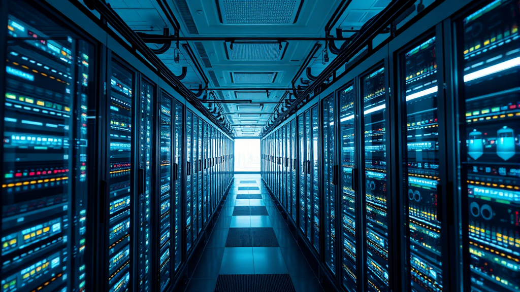 AI 데이터센터 A to Z 7 데이터센터 냉각 및 전력 시스템 (realistic 스타일)