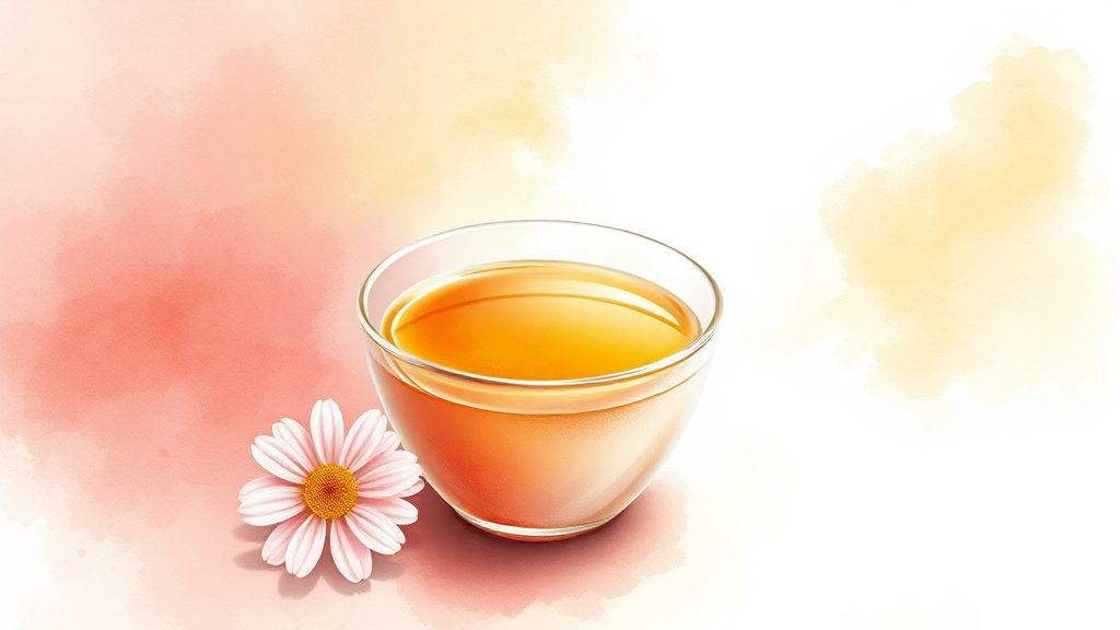 여성 건강과 생리통 완화에 도움을 주는 캐모마일차 (watercolor 스타일)