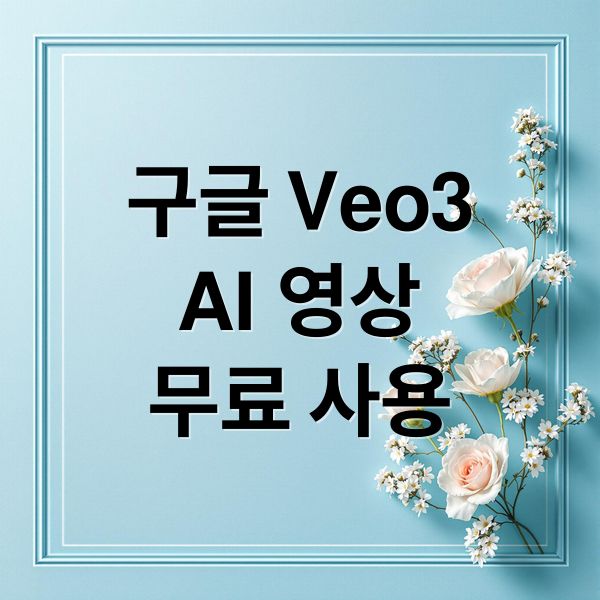 구글 Veo3
AI 영상
무료 사용 (구글 Veo3 사용법)
