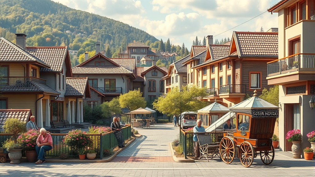 프리미엄 실버타운의 다양한 서비스와 프로그램 (realistic 스타일)