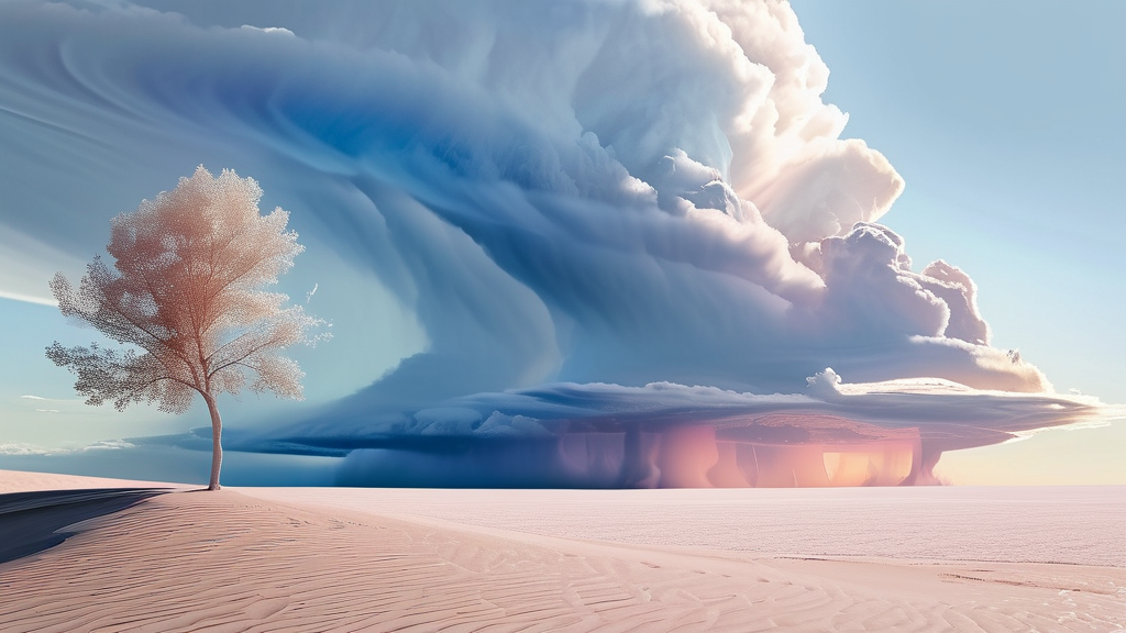 미래 기후 변화와 복합 재난 대비 (watercolor 스타일)