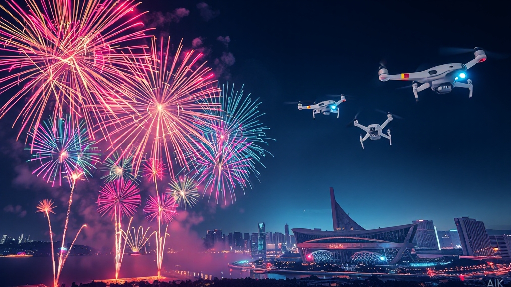 불꽃축제 촬영 및 드론 쇼 정보 (illustration 스타일)