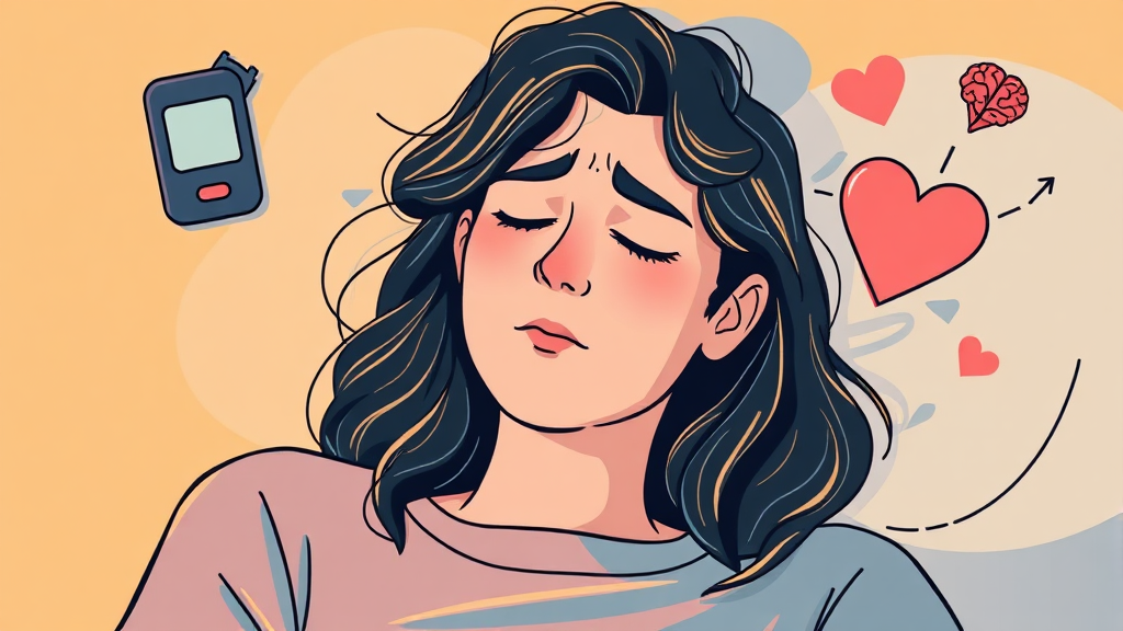 몸이 보내는 피로 신호, 당뇨병 전조증상일까? (illustration 스타일)