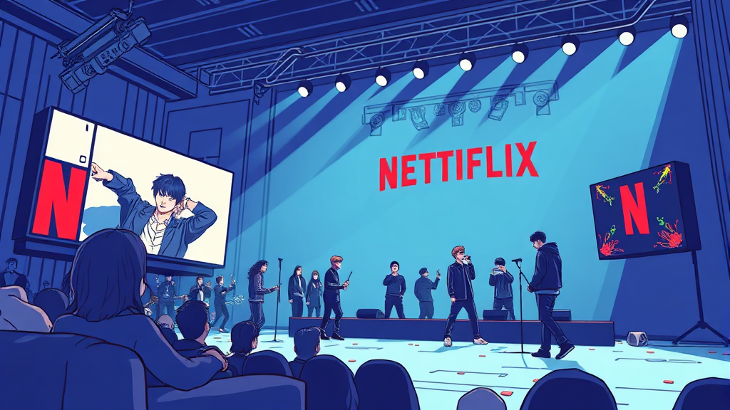 넷플릭스 생중계 및 공연 다시보기 (illustration 스타일)