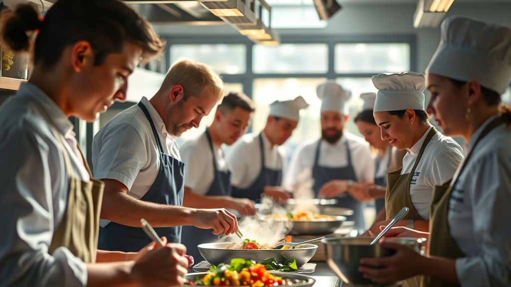 E씨, 미래의 셰프를 키우는 교육자 (realistic 스타일)