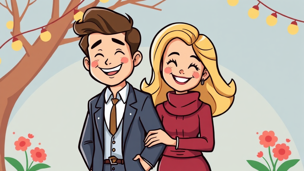 남창희, 윤영경 커플의 미래를 응원하며 (cartoon 스타일)