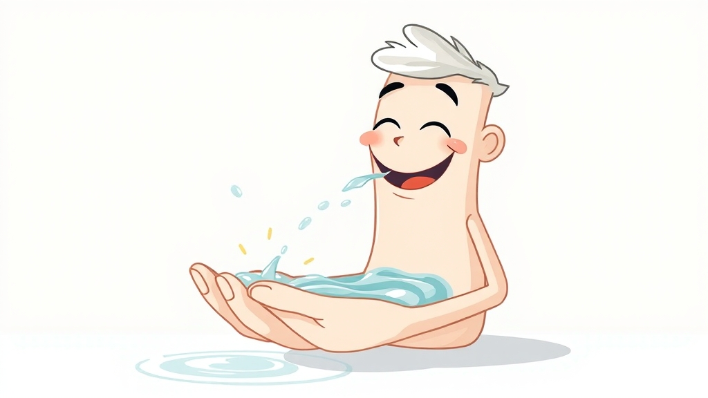 구강 건강 지킴이, 소금물 가글 (illustration 스타일)