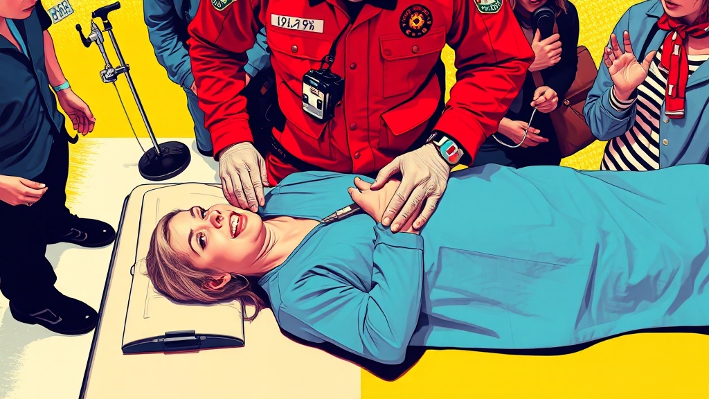 뇌졸중 발생 시, 응급처치 이렇게! (popart 스타일)