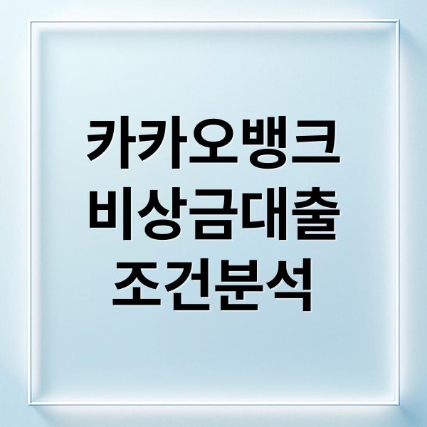 카카오뱅크
비상금대출
조건분석 (비상금 대출 한도 계산)
