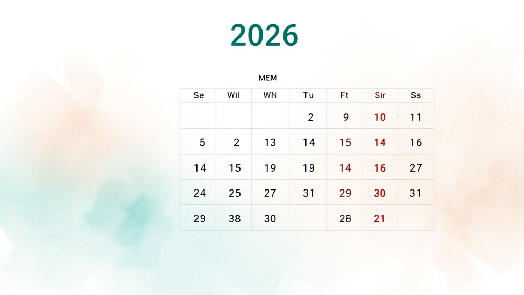 2026년 엑셀 달력 다운로드 (watercolor 스타일)