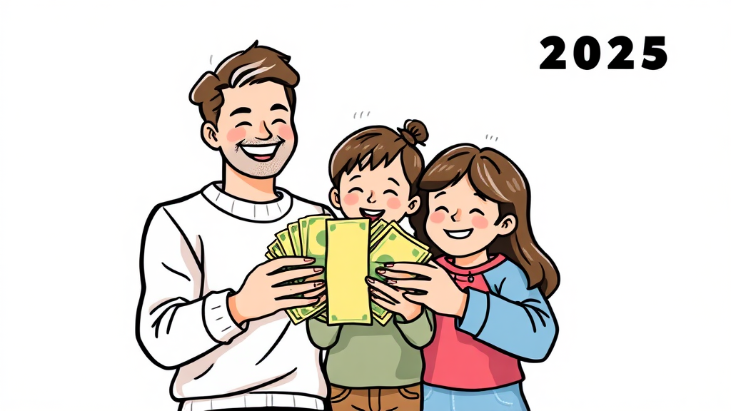 자녀장려금 신청 자격: 총 소득 4,400만원 이하 맞벌이 가구 (illustration 스타일)