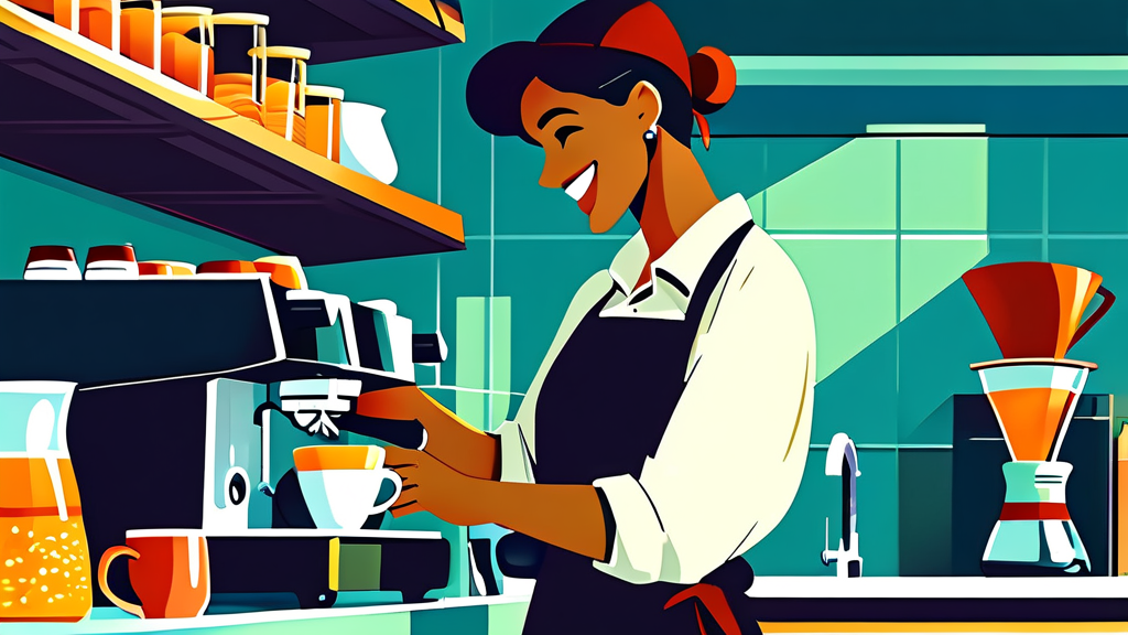 성공적인 바리스타 자격증 취득 후기 및 활용 사례 (cartoon 스타일)