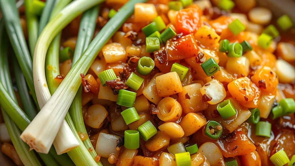 쪽파 손질 및 절이기 (realistic 스타일)