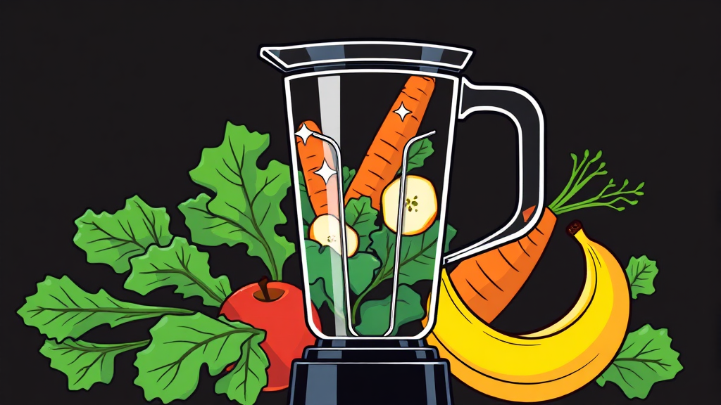 해독 주스 만드는 구체적인 방법 (illustration 스타일)