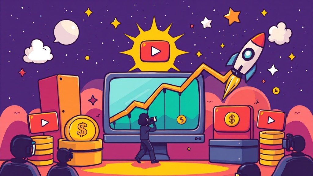 유튜브 수익, 이렇게 극대화하세요! (cartoon 스타일)
