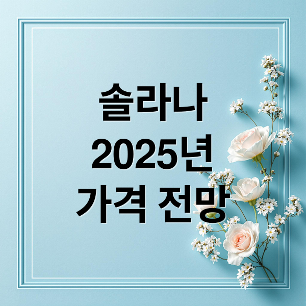 솔라나
2025년
가격 전망 (솔라나 코인 2025년 투자 전망)