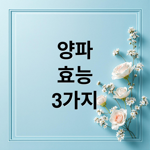 양파
효능
3가지 (양파 효능)