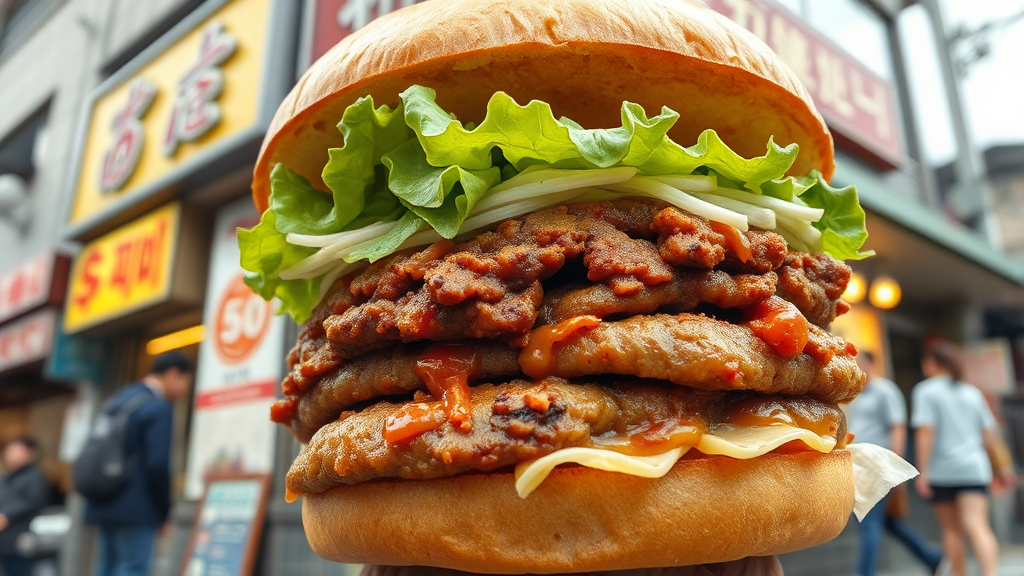 추억과 맛의 상징, 영철버거 (realistic 스타일)