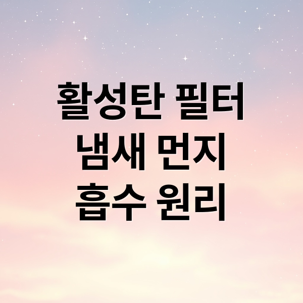 활성탄 필터
냄새 먼지
흡수 원리 (활성탄 필터 원리 흡착)