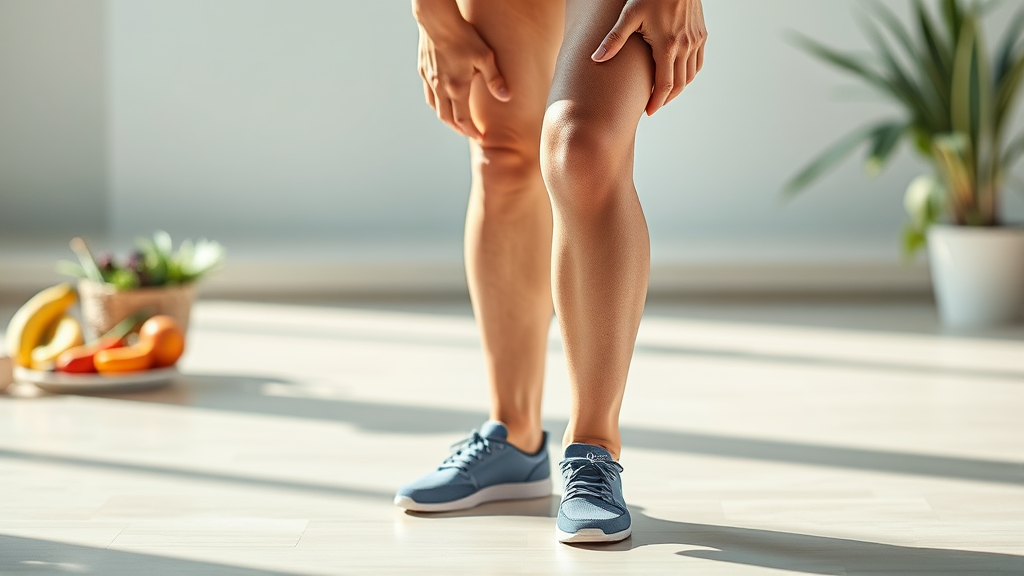 무릎 관절염 환자의 생활 습관 (realistic 스타일)