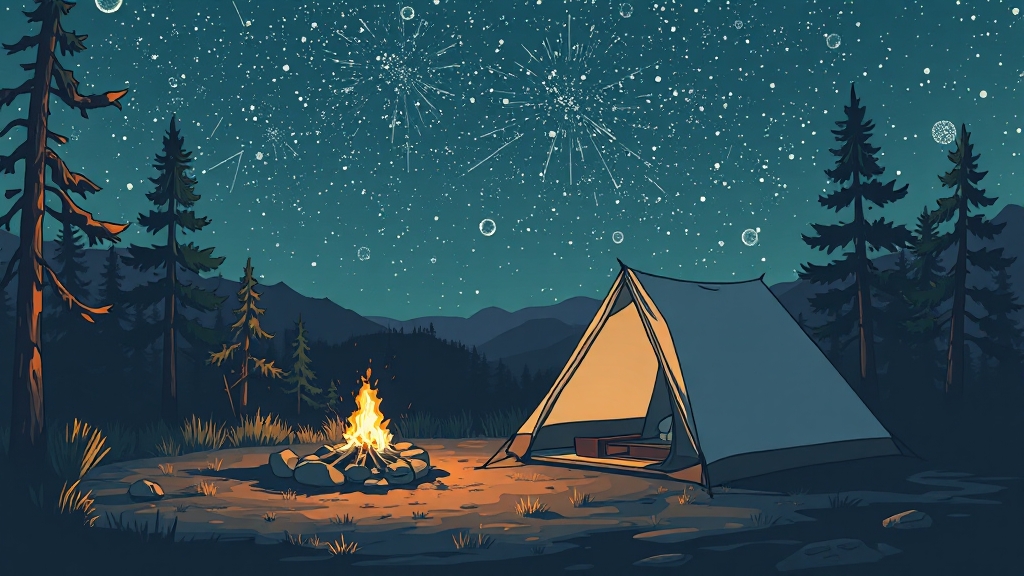 캠핑 준비물 및 수칙 (illustration 스타일)