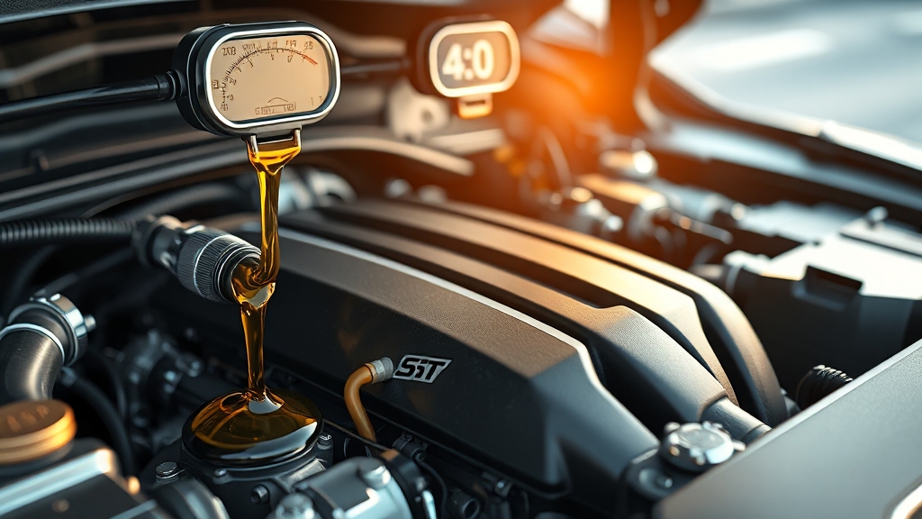 엔진오일 종류별 특징 비교 (realistic 스타일)