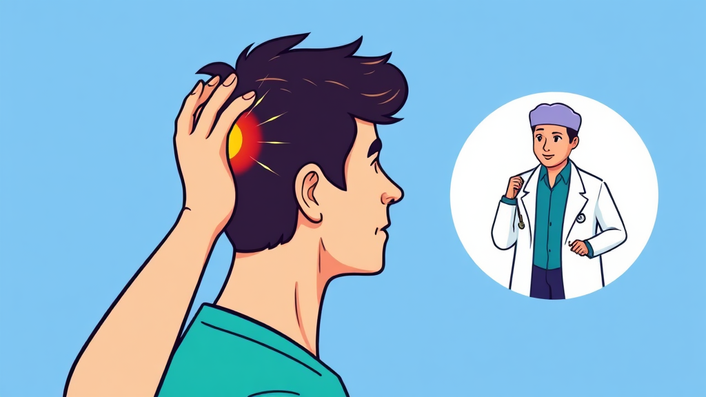 경추성 두통과 다른 두통 구별 (cartoon 스타일)