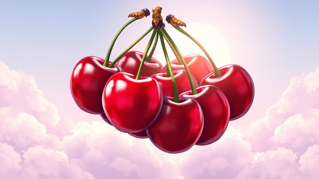 체리, 주요 영양소와 효능 (illustration 스타일)