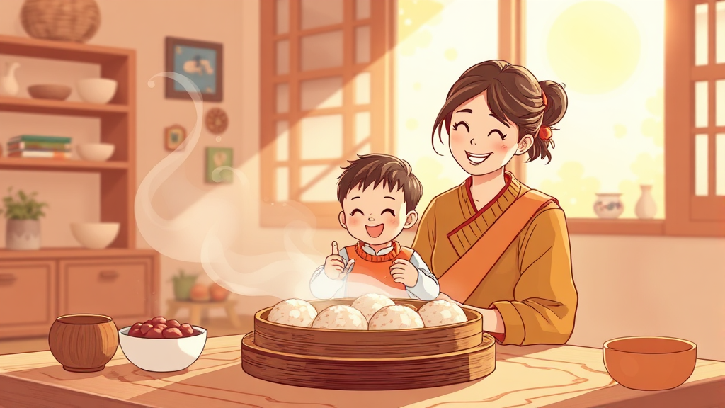 팥죽 대신 팥시루떡, 왜? (illustration 스타일)