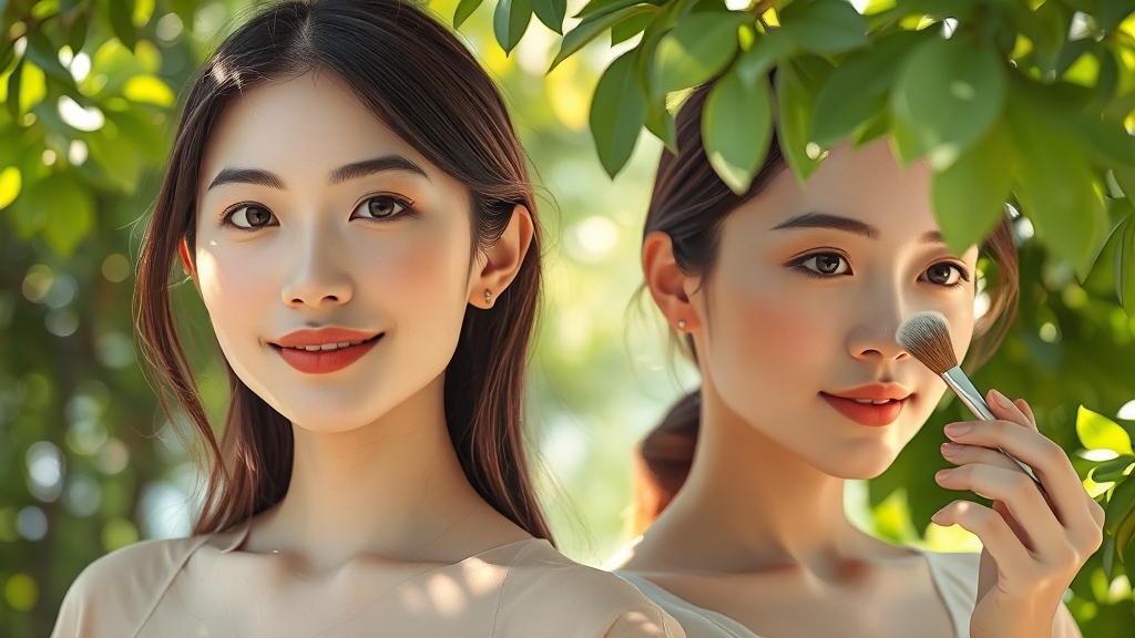피부 타입별 추천 & 지속력 (realistic 스타일)