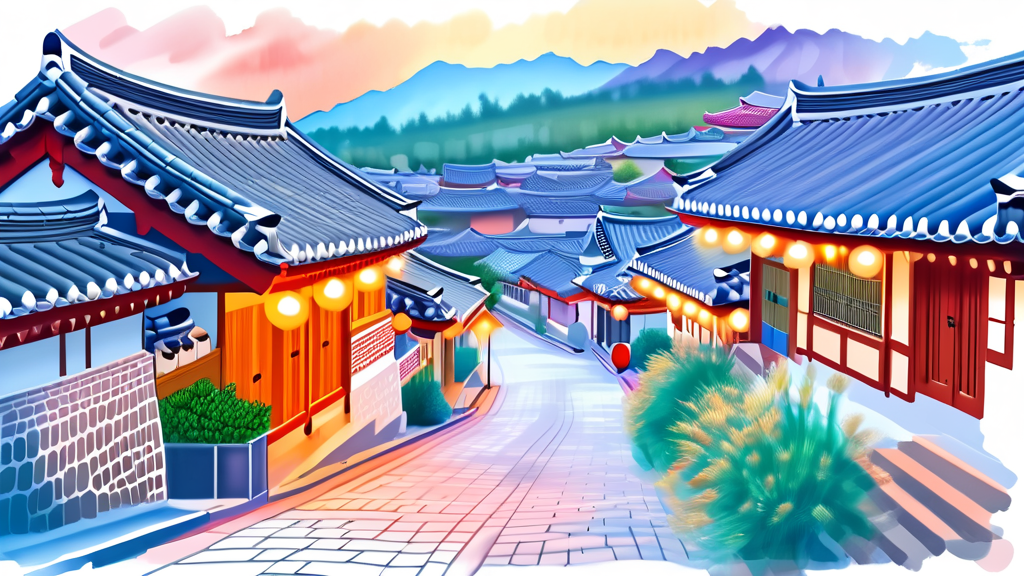 전주에서 만나는 다채로운 문화와 예술 (watercolor 스타일)