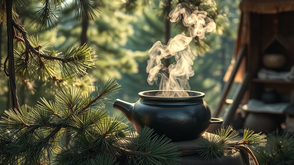 솔잎차의 역사와 전통 (realistic 스타일)