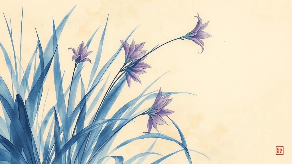 맥문동의 역사와 유래 (watercolor 스타일)