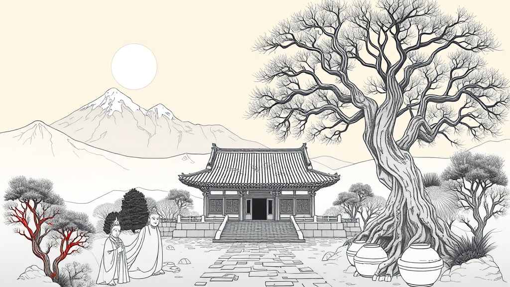 송광사 문화재와 불교 유산 (illustration 스타일)