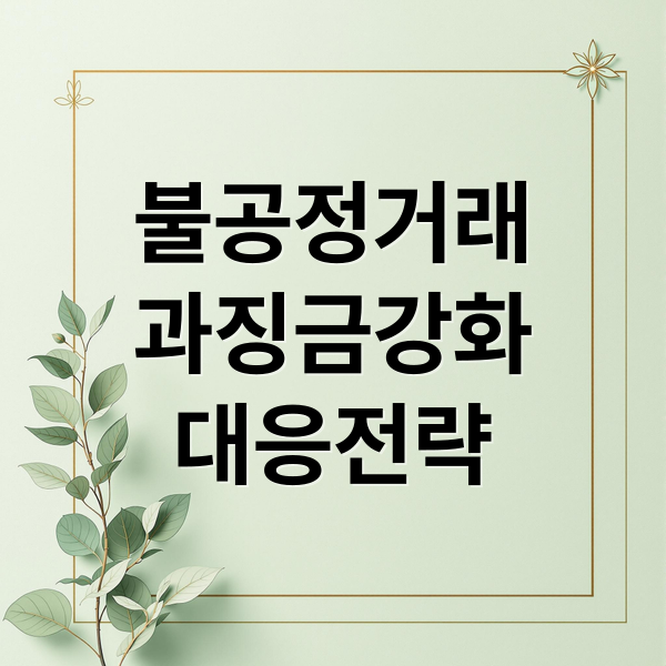 불공정거래
과징금강화
대응전략 (불공정거래 과징금 강화)
