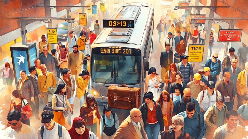 9000번 버스 이용 꿀팁 (watercolor 스타일)