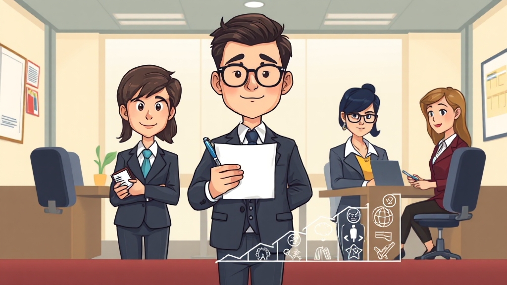 공무원 직급 구조 속 서기관 위상 (cartoon 스타일)