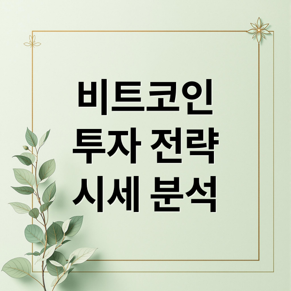 비트코인
투자 전략
시세 분석 (비트코인 전망)