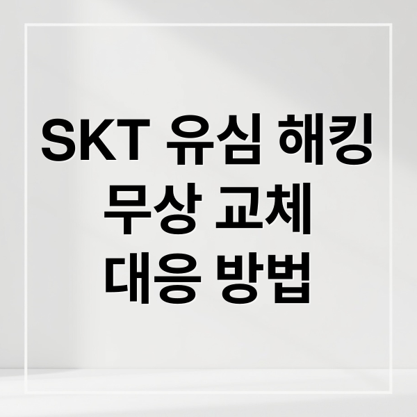 SKT 유심 해킹
무상 교체
대응 방법 (SKT 유심 무상교체 해킹)
